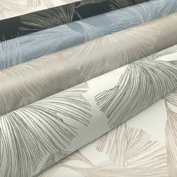 Elegant line art wallpaper rolls.