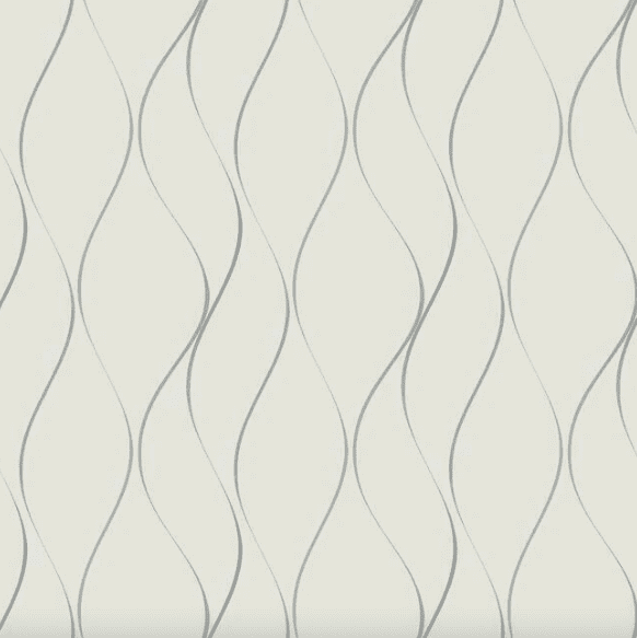 Silver wave pattern on cream background.