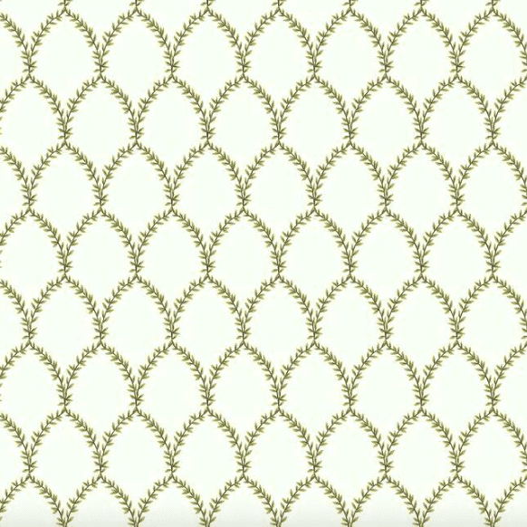 Olive branch diamond pattern fabric.