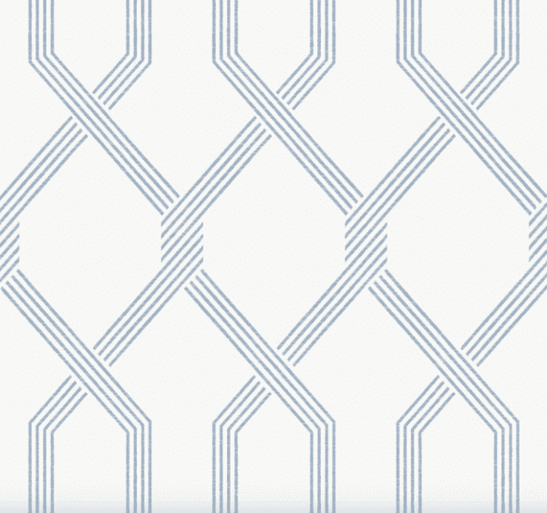 Blue lattice geometric pattern wallpaper.