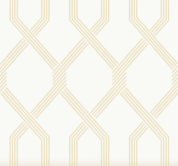 Beige geometric lattice wallpaper pattern.