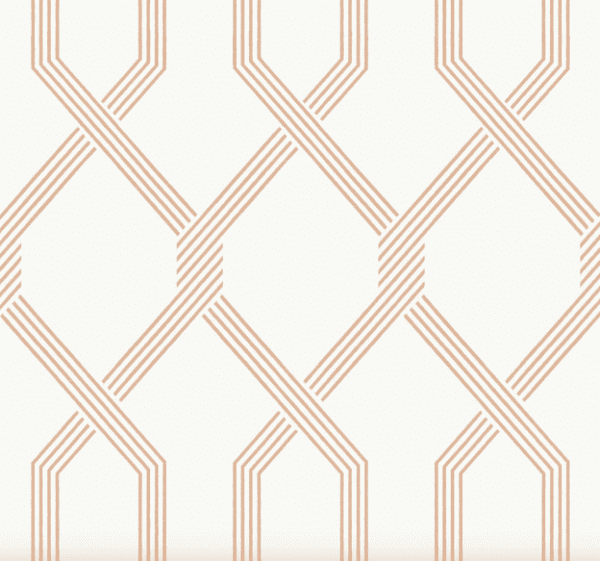 Beige geometric lattice pattern wallpaper.