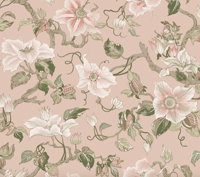 Pink floral pattern wallpaper design.