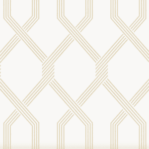 Beige geometric lattice wallpaper pattern.