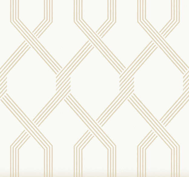 Beige geometric lattice wallpaper pattern.