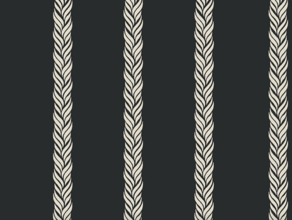 Beige leaf pattern on black stripes.