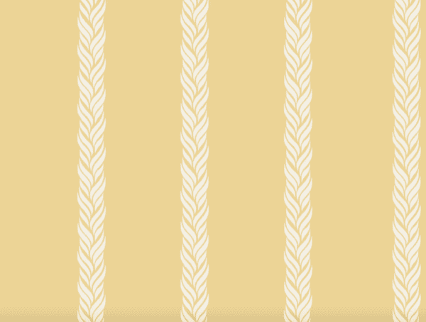 Pale yellow background with white braid stripes.