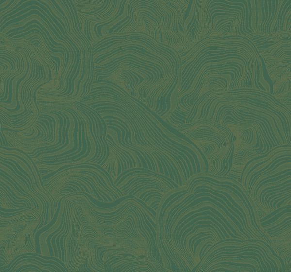 Abstract green wavy line pattern.