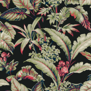 Dark floral tropical leaf pattern.