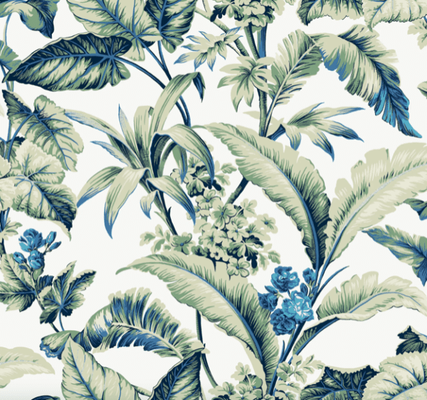 Tropical leaf and flower pattern.