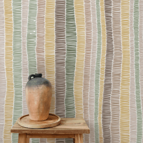 Earthy vertical stripes wallpaper texture.