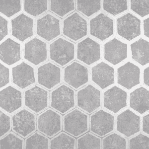 Grey hexagon tile pattern background.