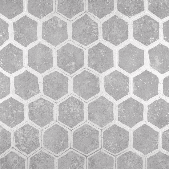 Grey hexagon tile pattern background.