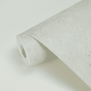 Rolled light grey textured wallpaper.