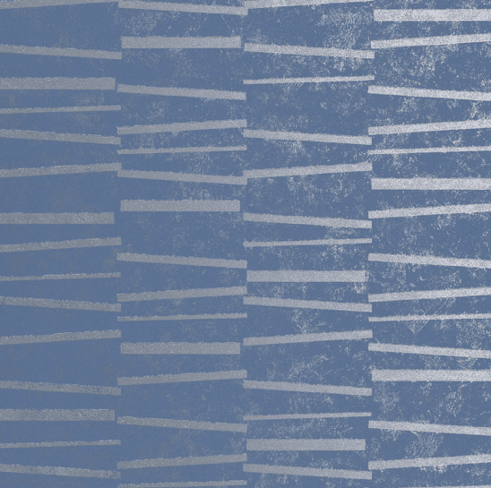 Silver lines on blue textured background.