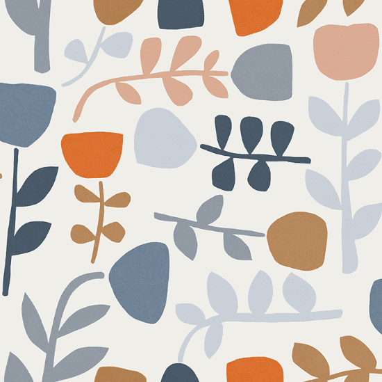 Abstract floral pattern in muted tones.