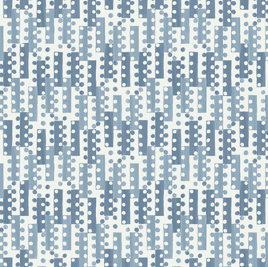 Blue and white geometric polka dot pattern.