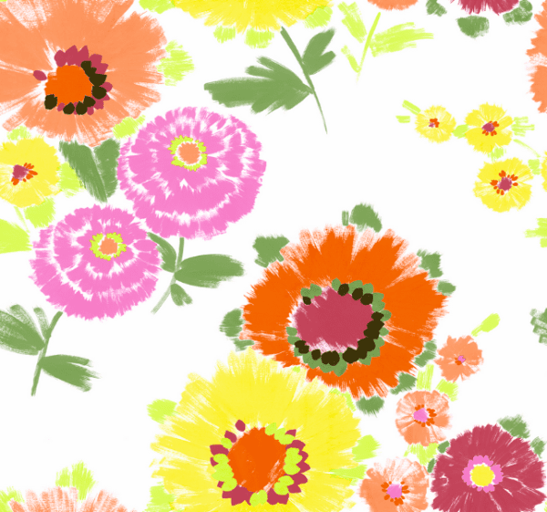 Colorful floral pattern, bright blooms.