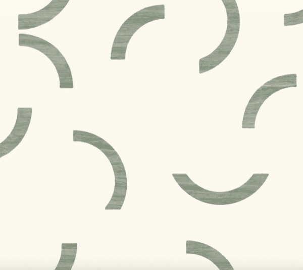 Sage green curved lines pattern.