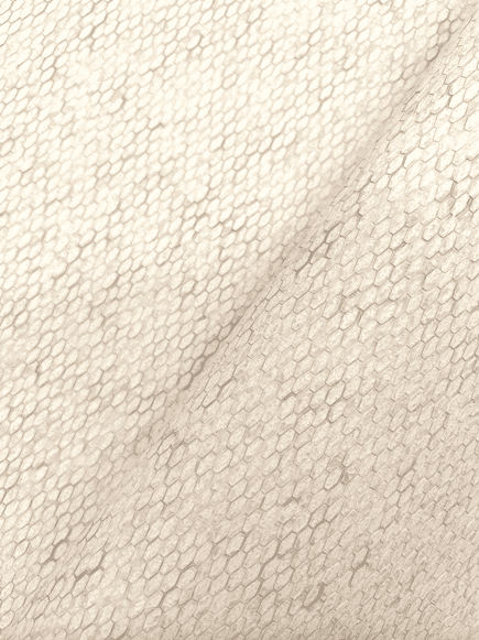 Beige snakeskin textured fabric.