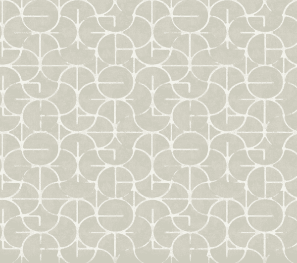 Beige geometric circle pattern wallpaper.