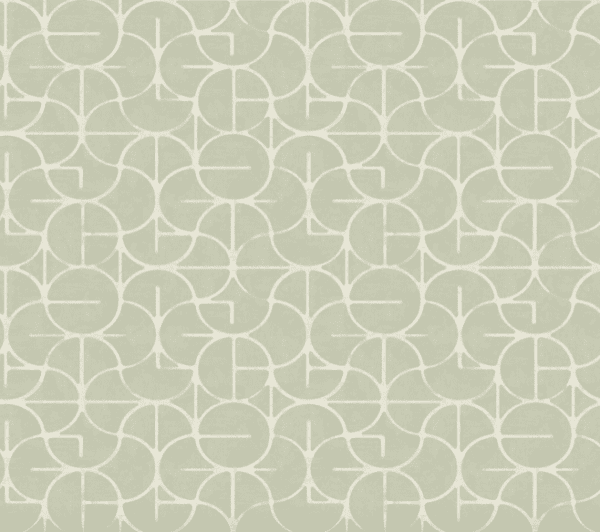 Sage green geometric patterned textile.