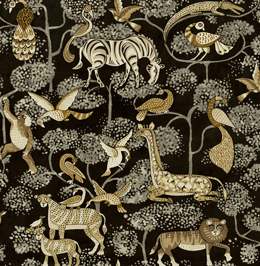 African animals and birds pattern.