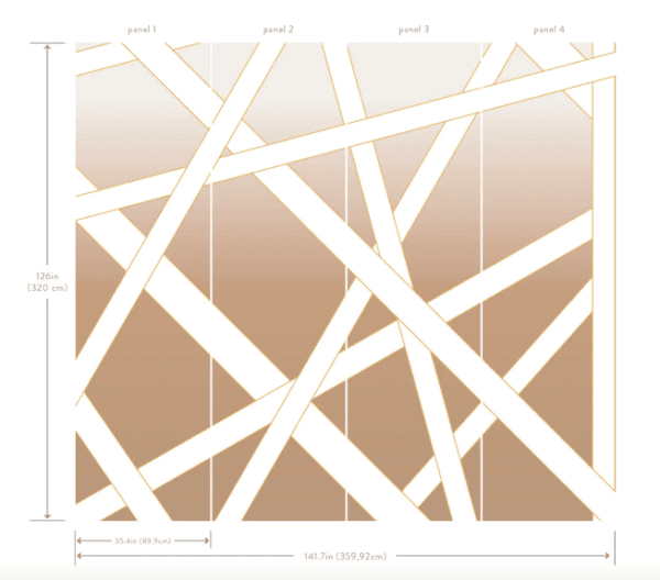 Beige ombre geometric wall panel design.